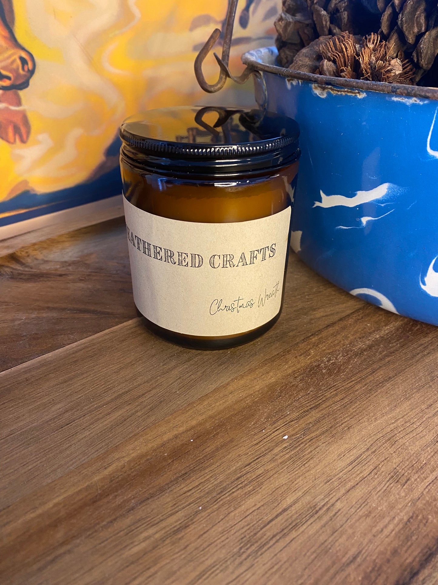 8 oz. Candle- Christmas Wreath