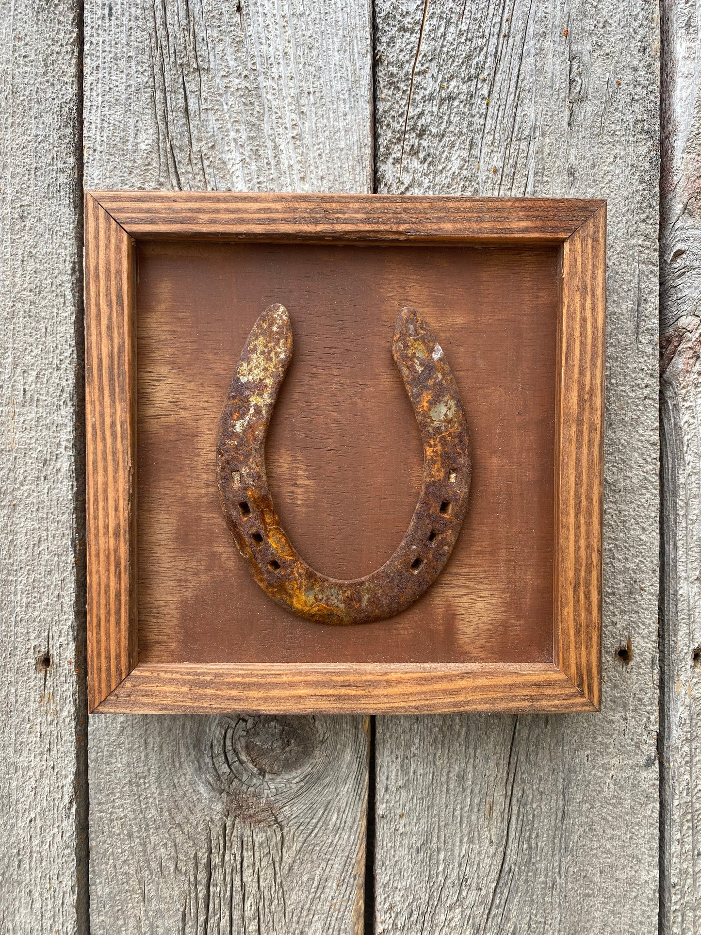 "One" Lucky Horseshoe Frame- Brown