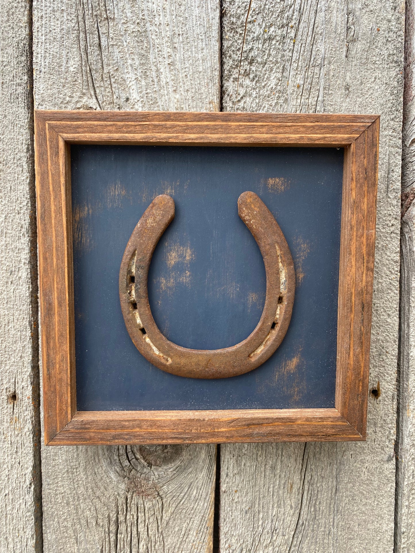"One" Lucky Horseshoe Frame- Navy