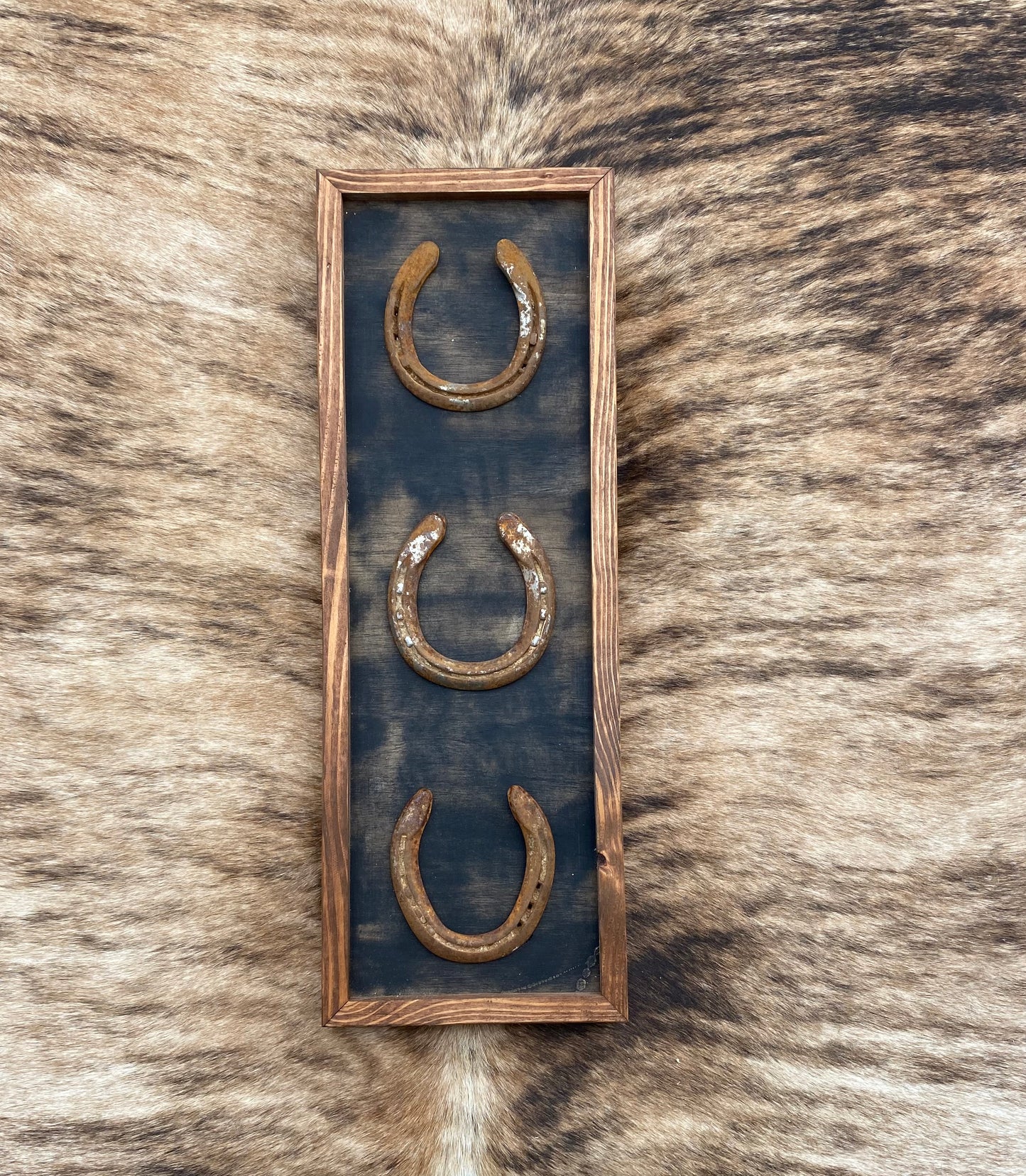 "Three" Lucky Horseshoe Frame- Black Opt. 2