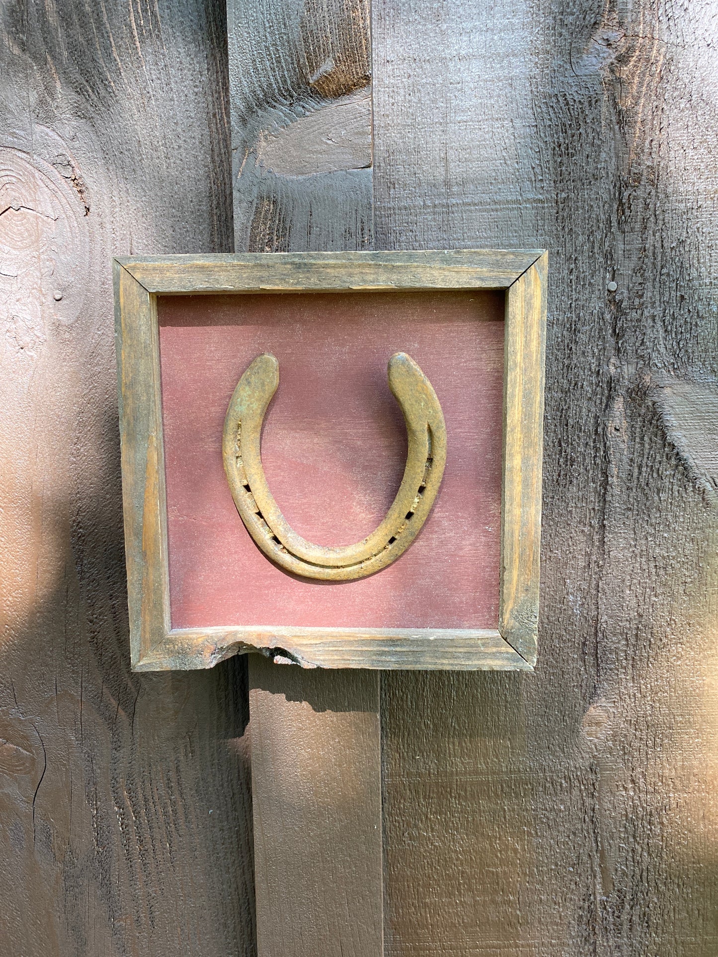 "One" Lucky Horseshoe Frame- Rust