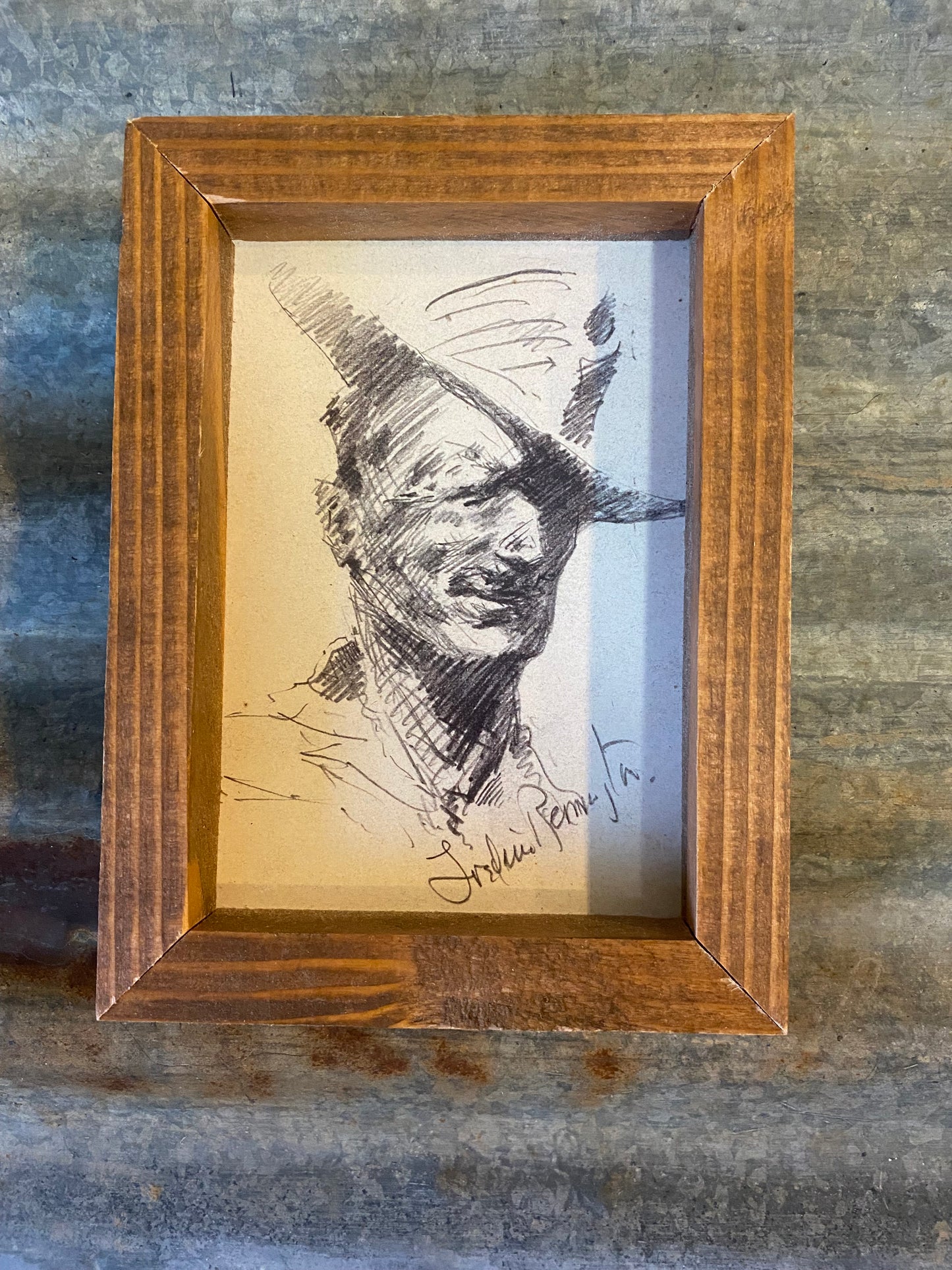 5x7 Frame- Cowboy Sketch Print