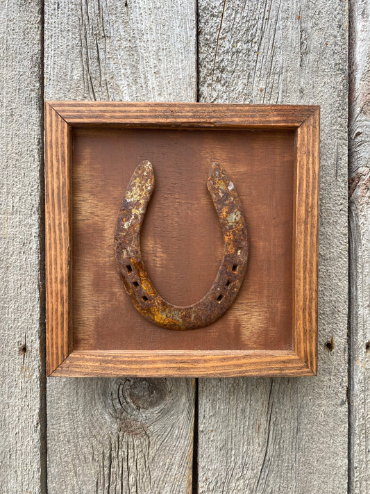 "One" Lucky Horseshoe Frame- Brown