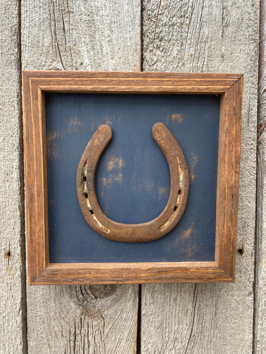 "One" Lucky Horseshoe Frame- Navy