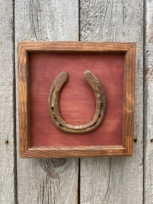 "One" Lucky Horseshoe Frame- Rust