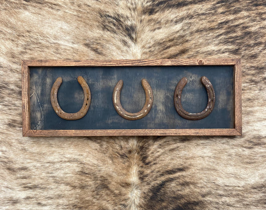 "Three" Lucky Horseshoe Frame- Black Opt. 1